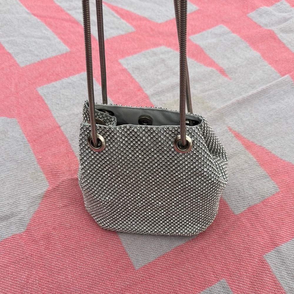 Akira Silver Crystal Mini Bag — Glam Party Vibes!